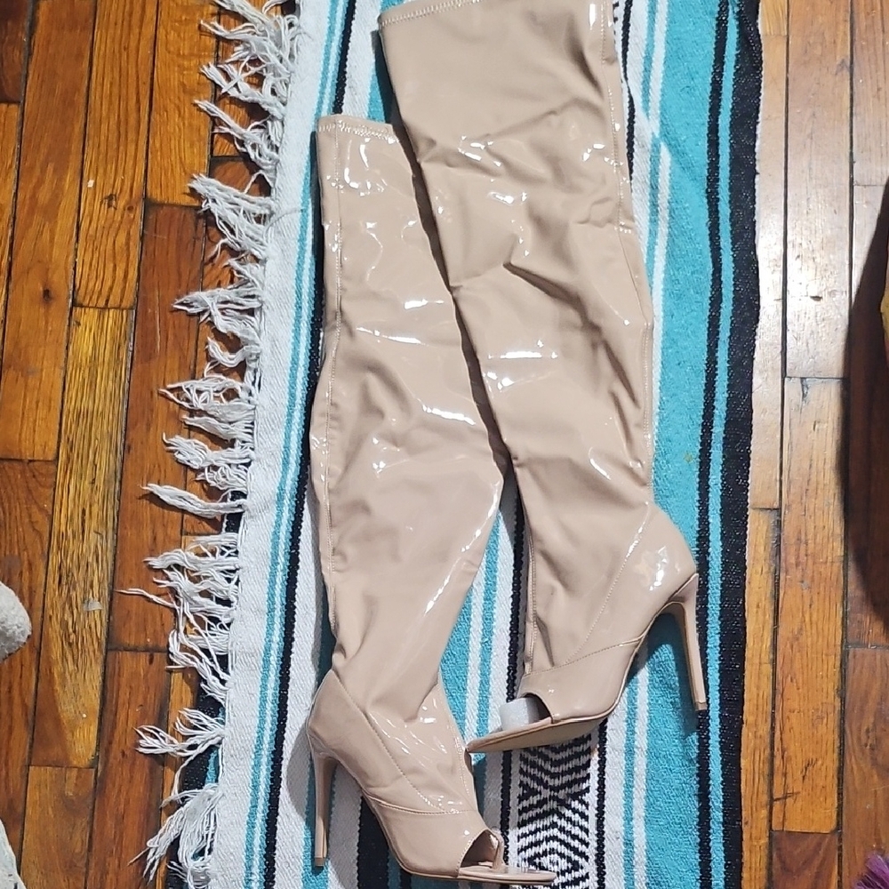 EGO Nude Over the Knee Boots Sz 8